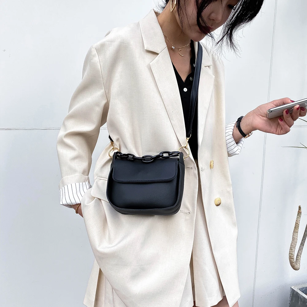 Fashion Women PU Leather Shoulder Bag Female Acrylic Chain Small Square Crossbody Messenger Handbag Ladies Girls Simple Satchel
Fashion Women PU Leather Shoulder Bag Female Acrylic Chain Small Square Crossbody Messenger Handbag Ladies Girls Simple Satchel