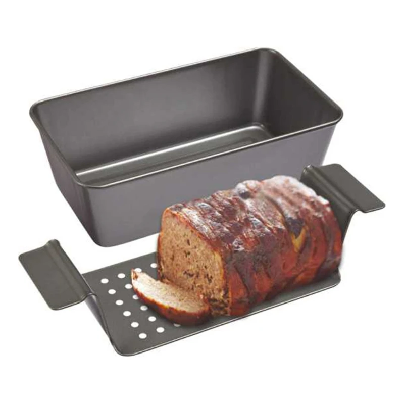 Противень Meatloaf с подставкой для дома, дома, улицы, барбекю, антипригарный противень для выпечки, кухонный инструмент для готовки
Противень Meatloaf с подставкой для дома, дома, улицы, барбекю, антипригарный противень для выпечки, кухонный инструмент для готовки