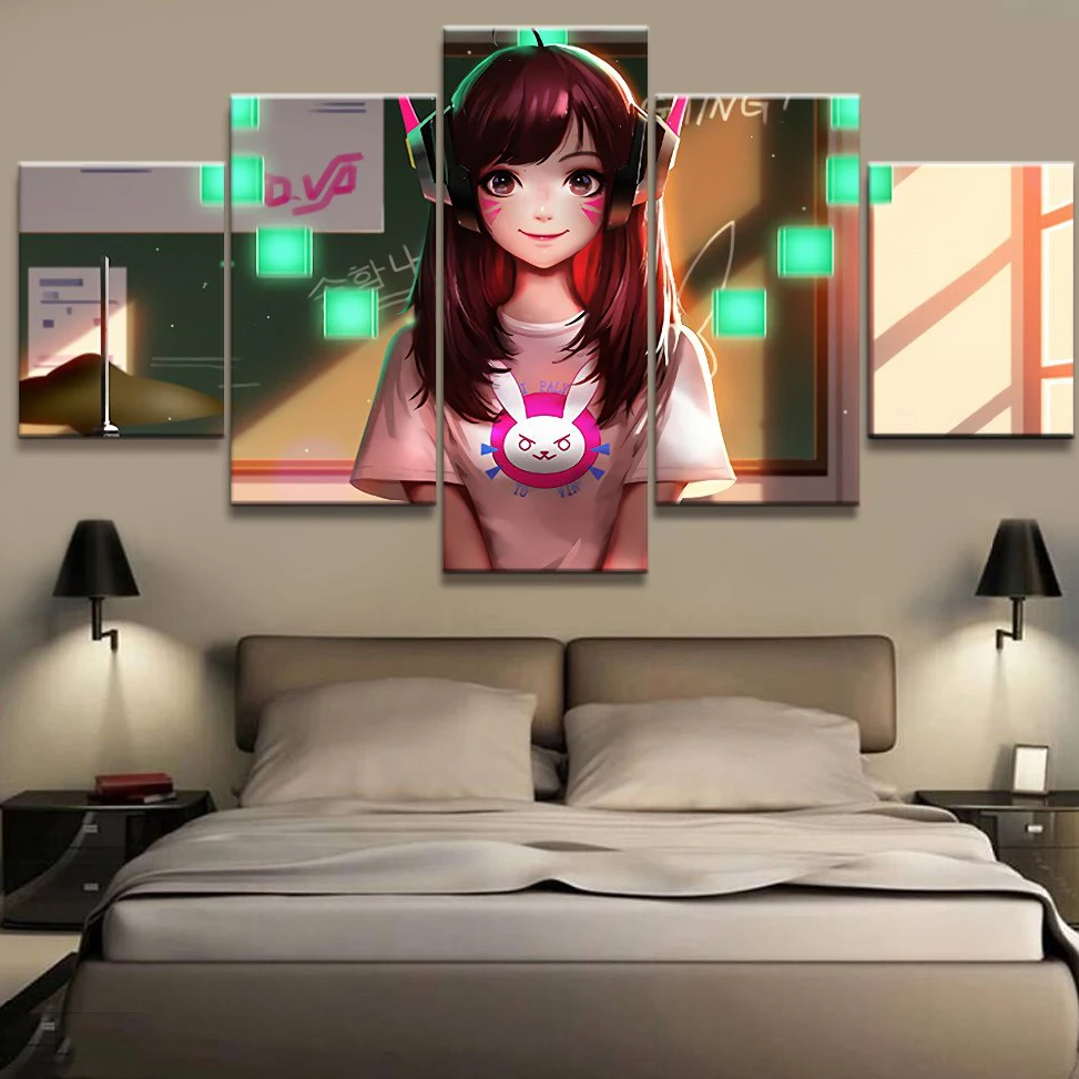 Overwatch D.VA Game 5 Pieces HD Dacorative Print Wall Art Canvas Poster Paintings for Living Room Home Decor Picture Decorations
Overwatch D.VA Game 5 Pieces HD Dacorative Print Wall Art Canvas Poster Paintings for Living Room Home Decor Picture Decorations