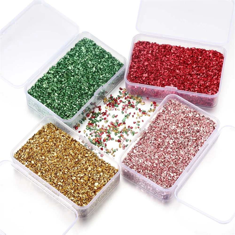 

1Box 80g Crushed Glass Stones Filling Epoxy Resin Silicone Mold Irregular Broken Stone For DIY Nail Art Epoxy Crafts Filler
