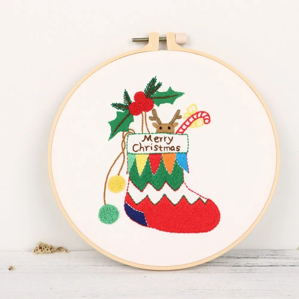 NEW Christmas DIY Embroidery Starter Kit Pattern Embroidery Hoop Cotton Linen Cloth Thread Needlework Sewing Craft
NEW Christmas DIY Embroidery Starter Kit Pattern Embroidery Hoop Cotton Linen Cloth Thread Needlework Sewing Craft