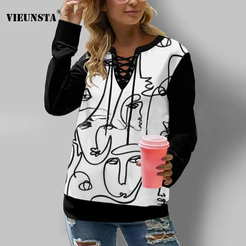 Retro Pattern Print Women Hooded Sweatshirt Autumn Criss-cross Hollow Out Drawstring Top Winter Long Sleeve Lady Pullover Hoodie
Retro Pattern Print Women Hooded Sweatshirt Autumn Criss-cross Hollow Out Drawstring Top Winter Long Sleeve Lady Pullover Hoodie