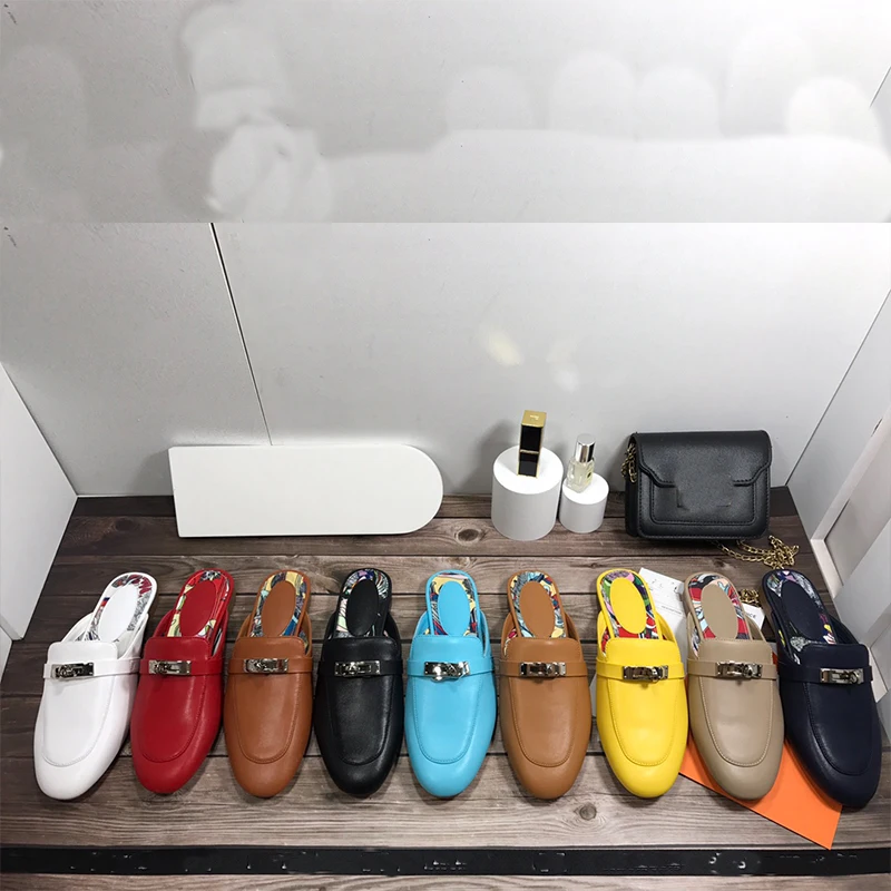 H European goods season 2021 genuine leather slippers women's all-match Kelly Buckle Baotou outer wear slipper mule shoes
H European goods season 2021 genuine leather slippers women's all-match Kelly Buckle Baotou outer wear slipper mule shoes