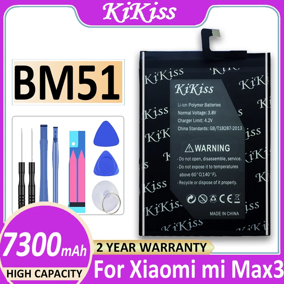 Original KiKiss Battery BM51 7300mAh For Xiaomi Mi Max3 Max 3 Bateria + Tracking Number
Original KiKiss Battery BM51 7300mAh For Xiaomi Mi Max3 Max 3 Bateria + Tracking Number