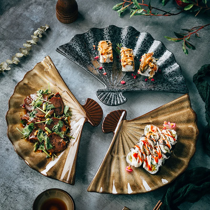 Japanese plate creative irregular family personality dish odd shaped plate special shaped tableware fan shaped plate dim sum
Japanese plate creative irregular family personality dish odd shaped plate special shaped tableware fan shaped plate dim sum