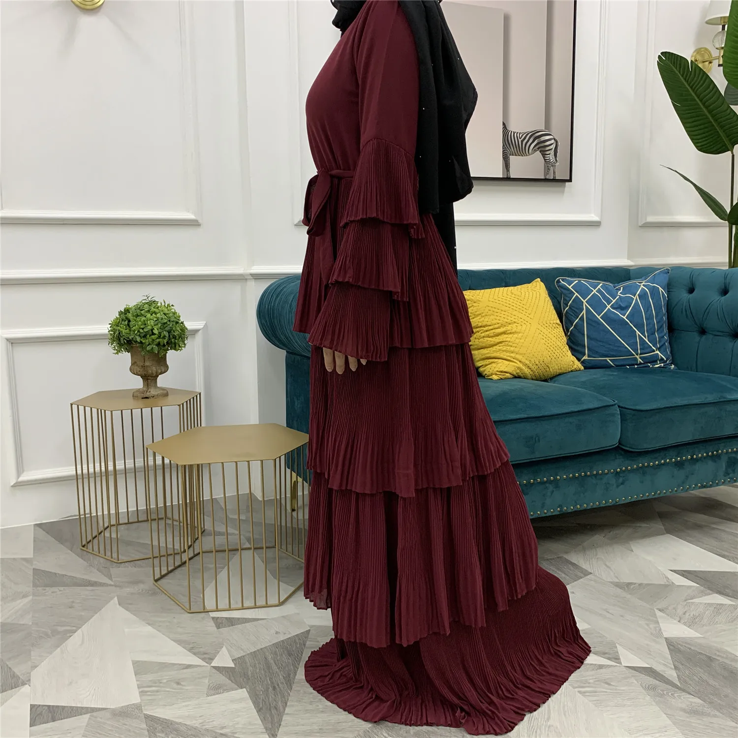 Muslim Dress Muslim Fashion Robe Round Neck Cake Dress Muslim Long Dress Belt Middle East Eid Duabi Abaya Turkey Robes Donsignet
Muslim Dress Muslim Fashion Robe Round Neck Cake Dress Muslim Long Dress Belt Middle East Eid Duabi Abaya Turkey Robes Donsignet
