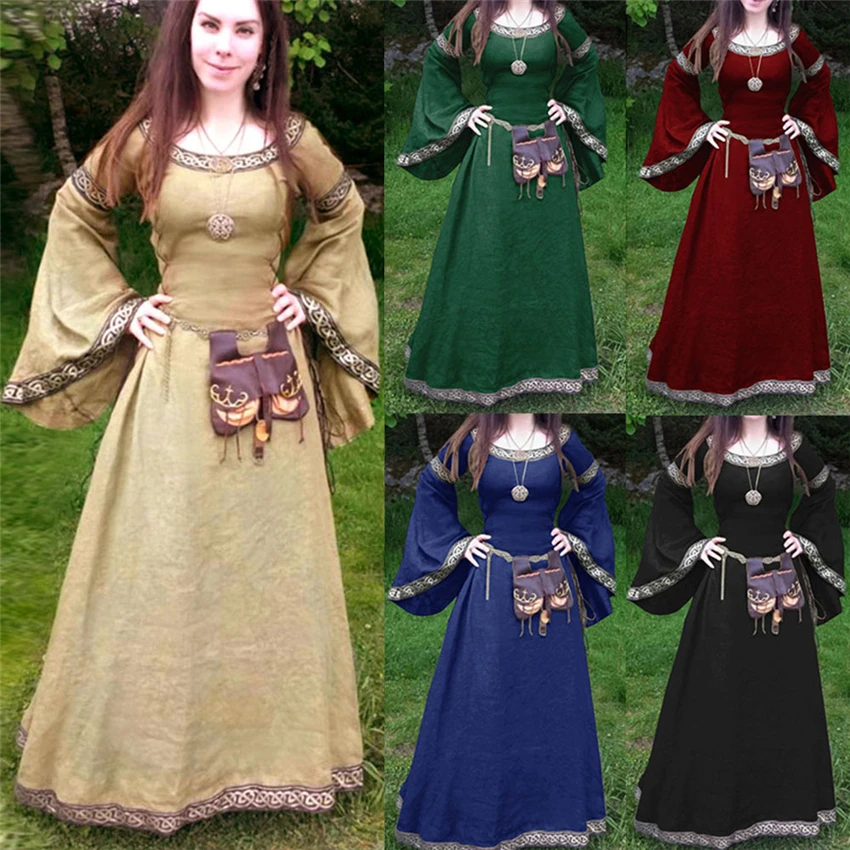 Medieval Cosplay Costumes for Women Dress Halloween Carnival Party Performance Solid Long sleeve Middle Ages Renaissance Dresses
Medieval Cosplay Costumes for Women Dress Halloween Carnival Party Performance Solid Long sleeve Middle Ages Renaissance Dresses