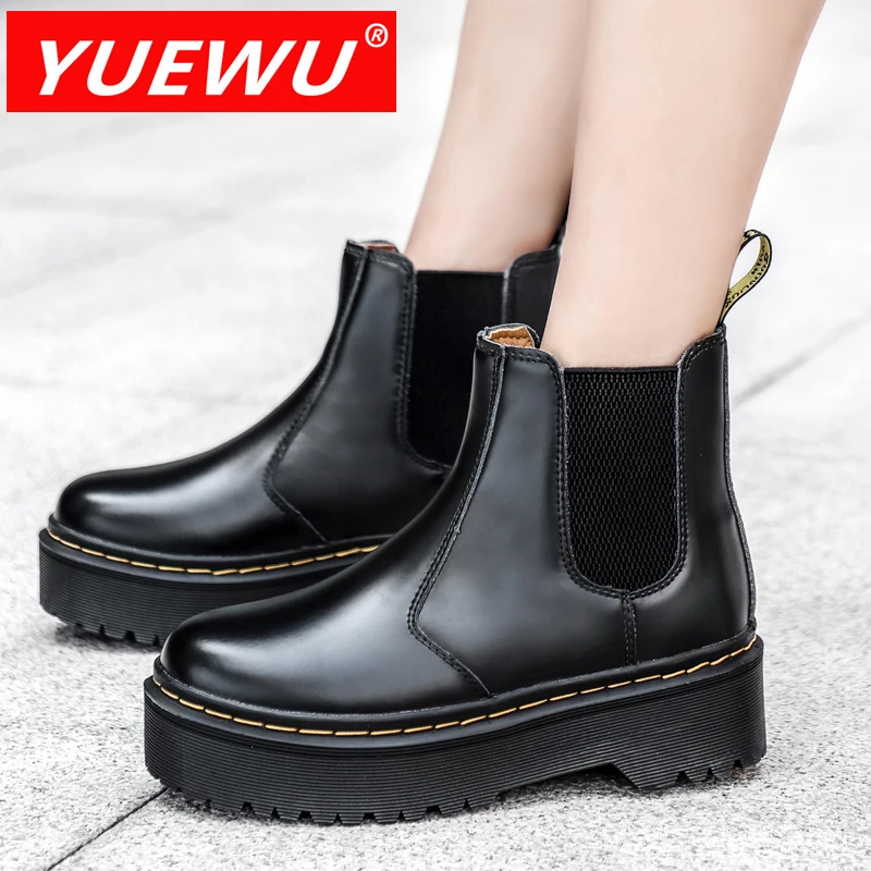 YUEWU Martens Chelsea Boots Women Shoes New Black Leather Ankle Boots Women Punk Shoes Thick Bottom Platform Motorcycle Boots De
YUEWU Martens Chelsea Boots Women Shoes New Black Leather Ankle Boots Women Punk Shoes Thick Bottom Platform Motorcycle Boots De