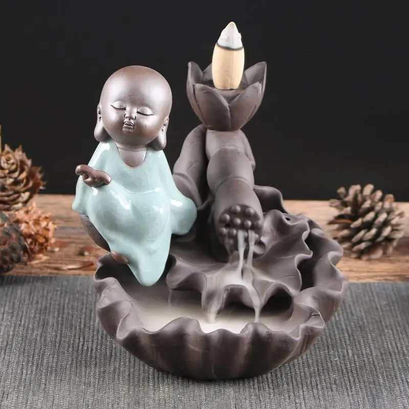 20Pcs Incense Cones + 1Pc Burner The Little Monk Small Buddha Censer Ceramic Waterfall Backflow Incense Burner Holder Home Decor
20Pcs Incense Cones + 1Pc Burner The Little Monk Small Buddha Censer Ceramic Waterfall Backflow Incense Burner Holder Home Decor