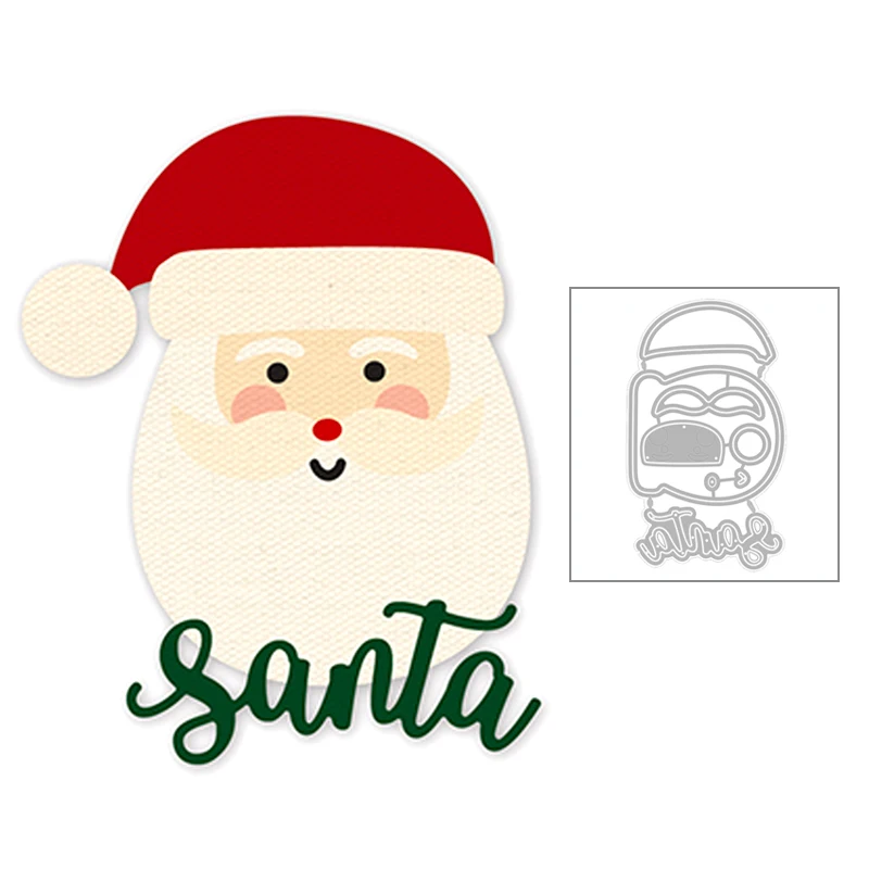 

2020 Новый Рождественский Санта-Клаус и английские слова металлические Вырубные штампы для «сделай сам» Скрапбукинг поздравительная открытка изготовление бумаги без штампа