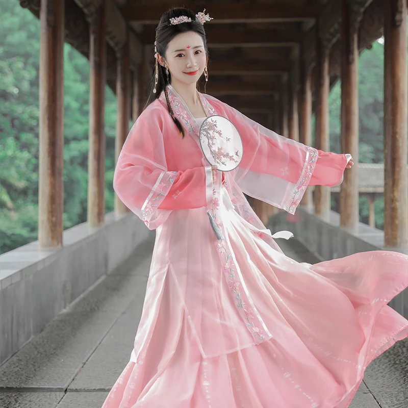 Женское платье Hanfu розового цвета, элегантная летняя одежда для студентов и выступлений DL6420
Женское платье Hanfu розового цвета, элегантная летняя одежда для студентов и выступлений DL6420