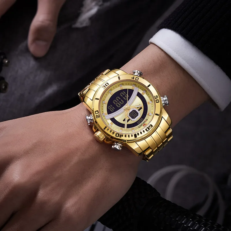 Люксовый бренд NAVIFORCE мужские спортивные часы военный цифровой хронограф