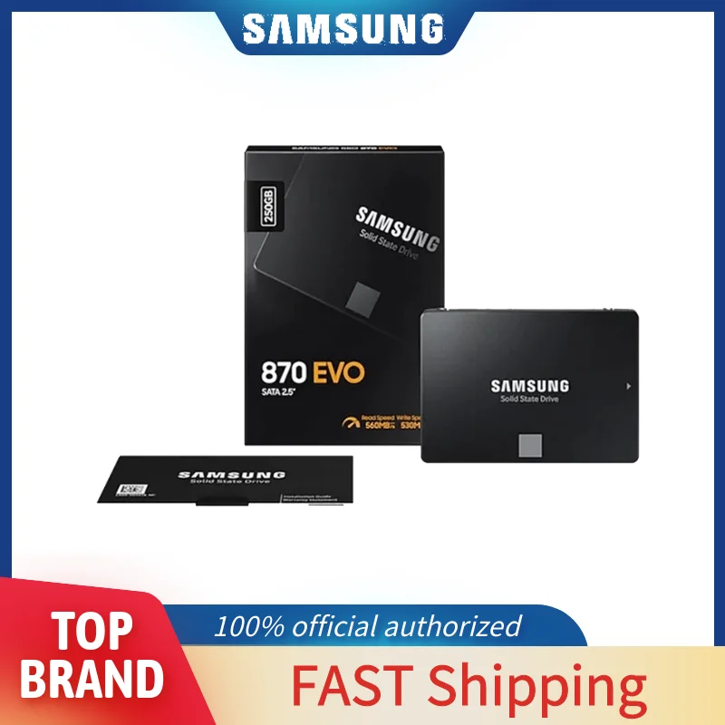 

SAMSUNG SSD 870 EVO 500GB 250GB 1TB 2TB Internal Solid State Disk HDD Hard Drive SATA3 2.5 Inch HDD Case Laptop Desktop PC TLC