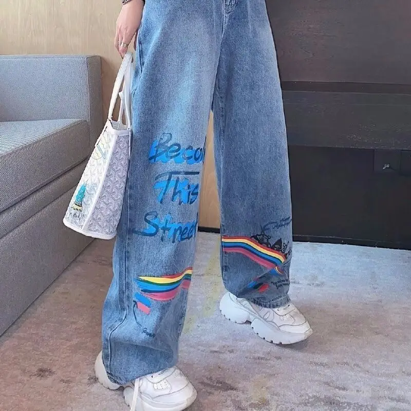 Cute Women Loose Cartoon Girls Rainbow Pants Fashion Femme Harajuku Baggy Jeans Female Casual Funny Amine Pants Summer Jeans
Cute Women Loose Cartoon Girls Rainbow Pants Fashion Femme Harajuku Baggy Jeans Female Casual Funny Amine Pants Summer Jeans