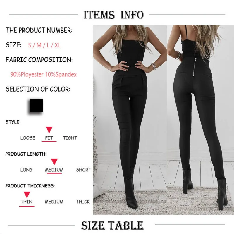 SWYIVY Women Pencil Pants Black 2019 Autumn New Sexy Back Zipper Skinny Pants Women Casual Slim Fit High Waist Tights Trousers
SWYIVY Women Pencil Pants Black 2019 Autumn New Sexy Back Zipper Skinny Pants Women Casual Slim Fit High Waist Tights Trousers