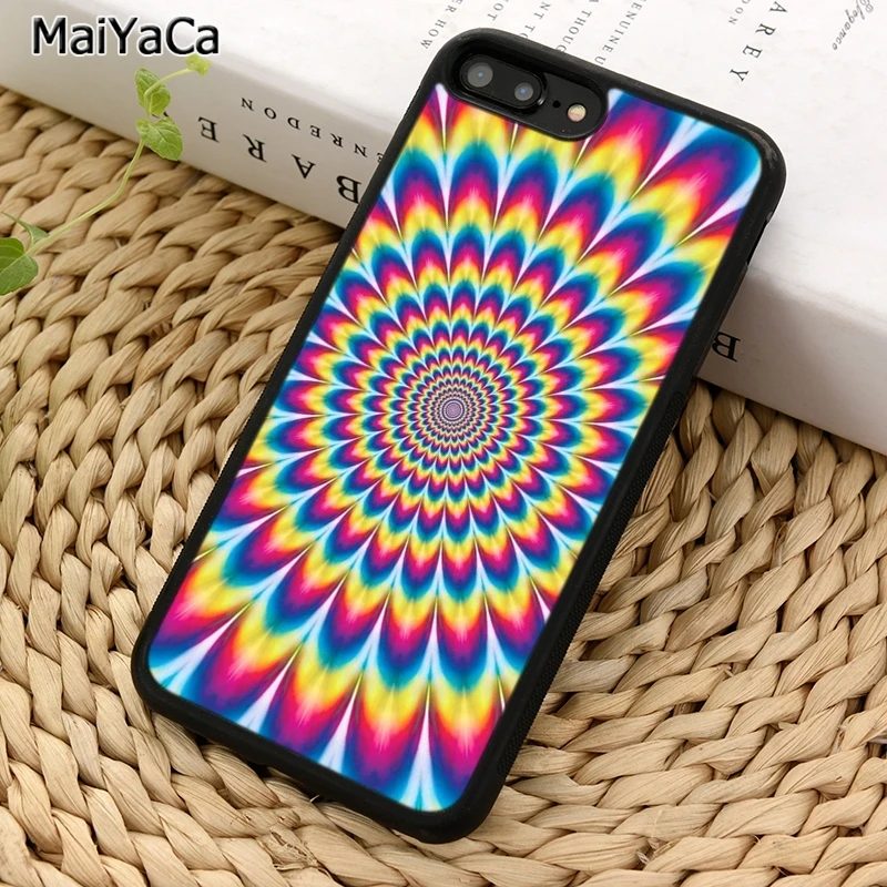 MaiYaCa разум Оптическая иллюзия хиппи цветной чехол для телефона iPhone 5 6 7 8 plus 11 12 Pro X