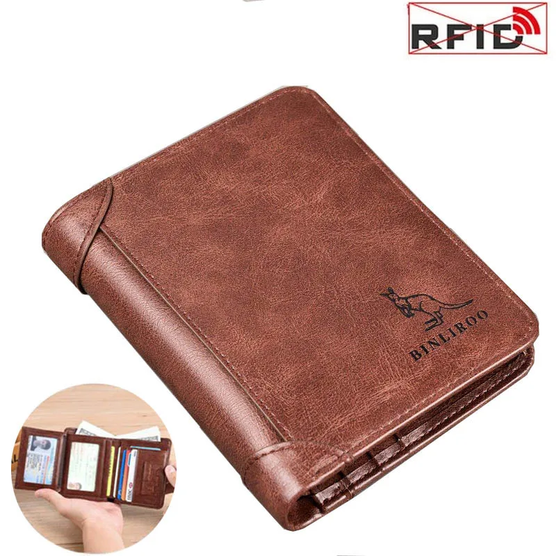 2021 новый модный мужской кошелек защита от кражи RFID 3 раза короткие кредитница из