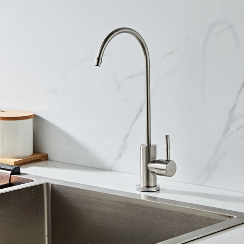 1/4" Purified Water Faucet Stainless Steel Reverse Osmosis RO Drinking Water Filter System Faucet 360 Degree Rotating Spout
1/4" Purified Water Faucet Stainless Steel Reverse Osmosis RO Drinking Water Filter System Faucet 360 Degree Rotating Spout
