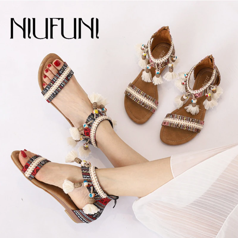 Vacation Women's Shoes Wedge Women's Sandals Ethnic Open Toe Hanging Beads Fringed Roman Sandals Bohemian Casual Shoes Braided
Vacation Women's Shoes Wedge Women's Sandals Ethnic Open Toe Hanging Beads Fringed Roman Sandals Bohemian Casual Shoes Braided