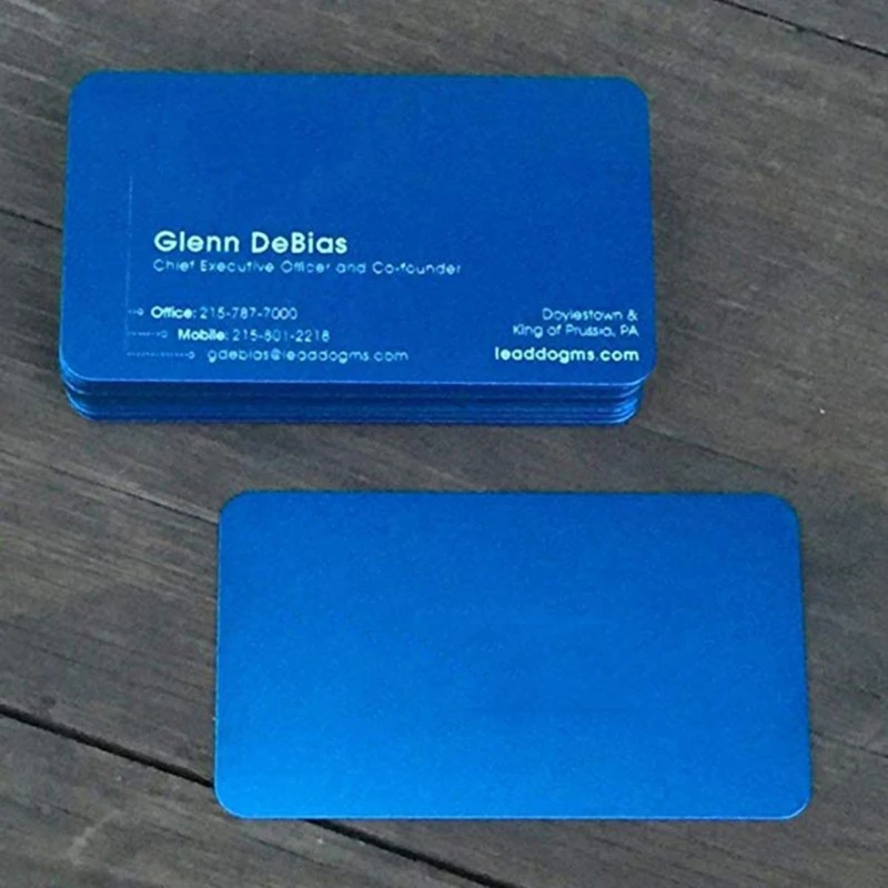 Комплект чистых металлических визитных карточек с сублимационной печатью на