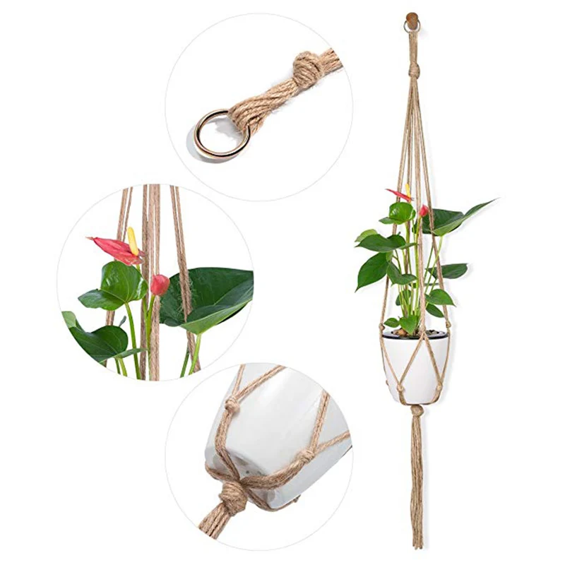 2pcs 90/105cm Macrame Plant Hanger Baskets Flower Pots Holder Balcony Hanging Decor Knotted Lifting Rope Home Garden Supplies
2pcs 90/105cm Macrame Plant Hanger Baskets Flower Pots Holder Balcony Hanging Decor Knotted Lifting Rope Home Garden Supplies