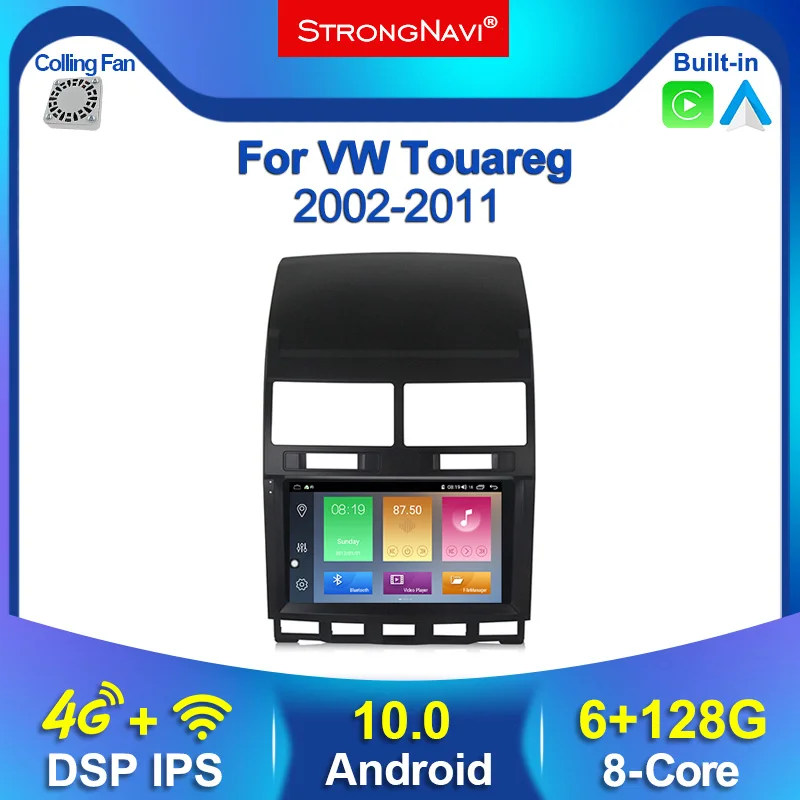 Автомагнитола 2DIN мультимедийный DVD-плеер с 4G Lte 2.5D IPS DSP для VW Volkswagen Touareg 2004 - 2011