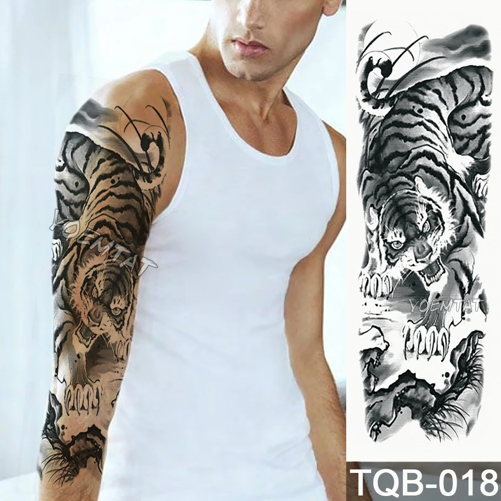 New 1 Piece Temporary Tattoo Sticker Tigers down the mountain pattern Full Flower Tattoo with Arm Body Art Big Large Fake Tattoo
New 1 Piece Temporary Tattoo Sticker Tigers down the mountain pattern Full Flower Tattoo with Arm Body Art Big Large Fake Tattoo