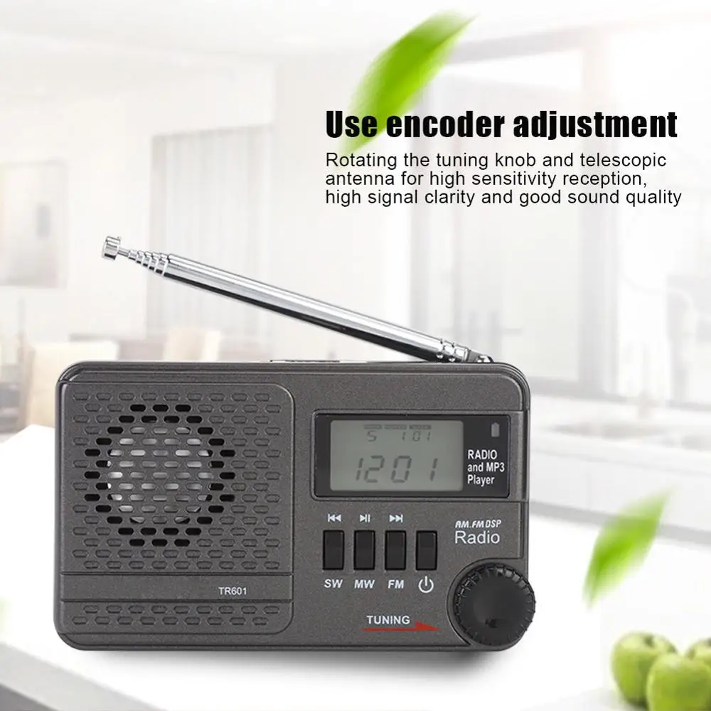 Карманный цифровой радиоприемник DSP AM/SW/FM часы функция сна радио MP3 мини-радио