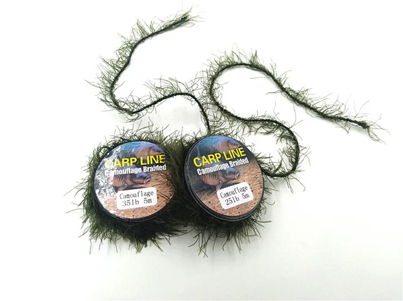 

5M Carp Fishing Line Realistic Weed Line for Carp Hair Rig Hooklink Imitates Nature Weed Wire with Hook Carp Fishing Accessories