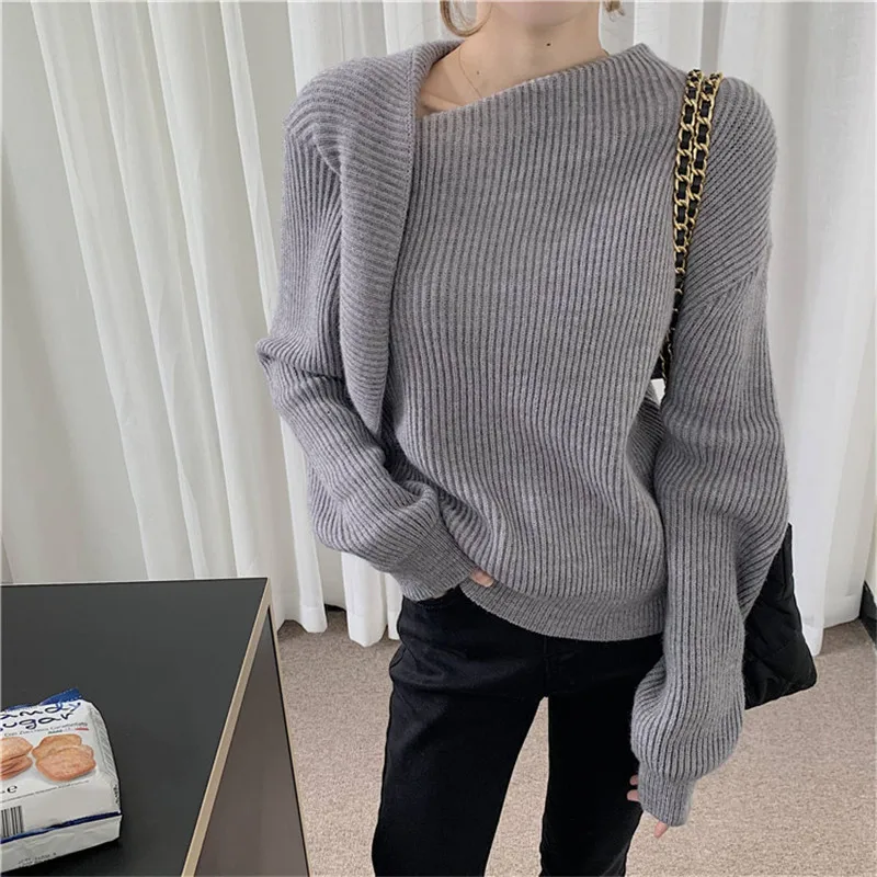 Winter temperament irregular collar long-sleeved sweater
Winter temperament irregular collar long-sleeved sweater