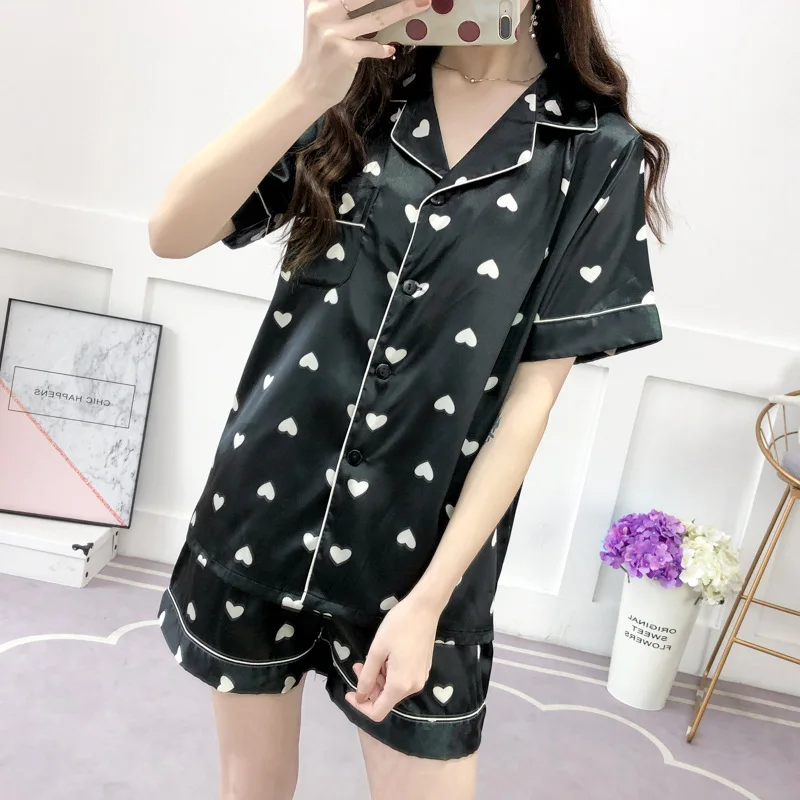 FZSLCYIYI Satin Silk Short sleeve shirt + shorts Pajamas Set Button Pajama summer Sleepwear Nightwear Loungewear 2PC
FZSLCYIYI Satin Silk Short sleeve shirt + shorts Pajamas Set Button Pajama summer Sleepwear Nightwear Loungewear 2PC