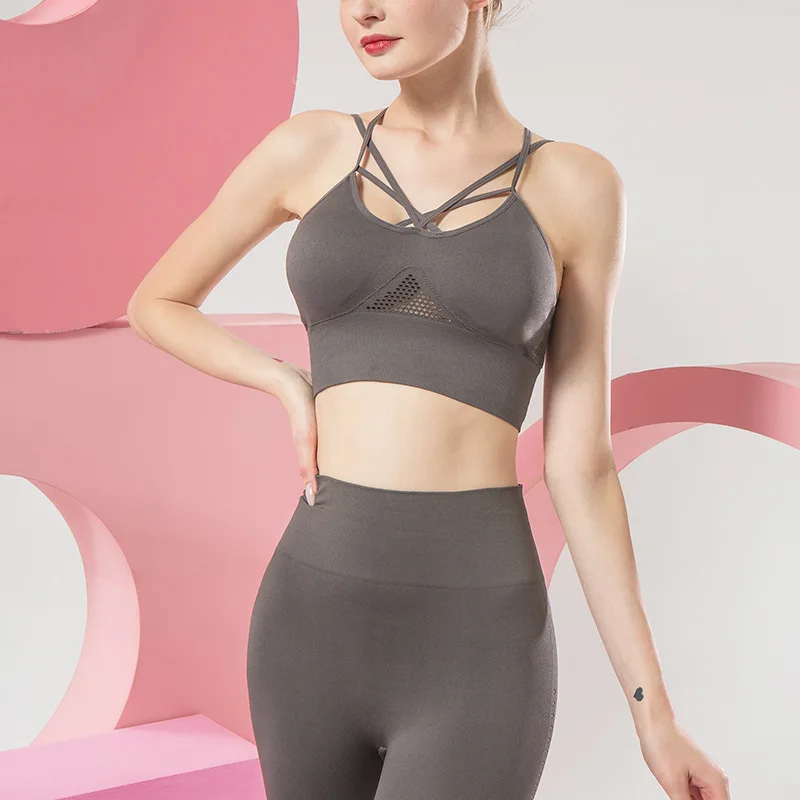 New Sleeveless Sports Bra Women Seamless Cross Beauty Back Sling Hollow Mesh Sexy Workout Running Fitness Clothes Top Underwear
New Sleeveless Sports Bra Women Seamless Cross Beauty Back Sling Hollow Mesh Sexy Workout Running Fitness Clothes Top Underwear