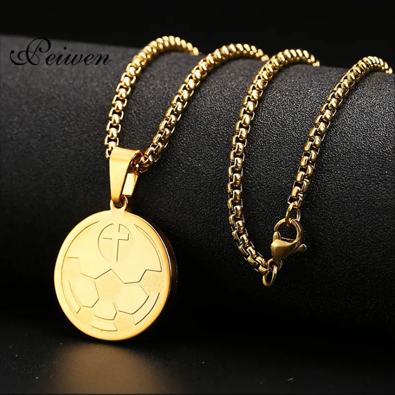 Stainless Steel Football Cross Pendant Necklace For Men Women Soccer Necklaces Chain Choker Sport Jewelry Summer Accessories
Stainless Steel Football Cross Pendant Necklace For Men Women Soccer Necklaces Chain Choker Sport Jewelry Summer Accessories