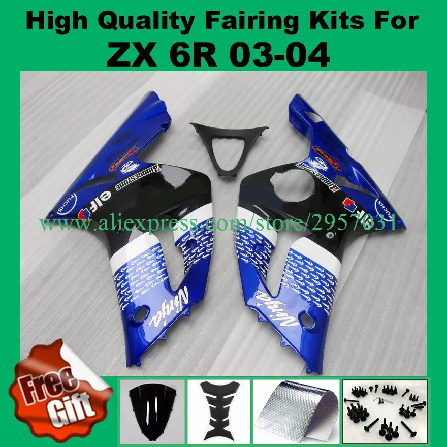 Free screws+gifts Injection mold Fairing kit for KAWASAKI Ninja ZX6R 636 03 04 ZX 6R 2003 2004 Blue Black Fairings set
Free screws+gifts Injection mold Fairing kit for KAWASAKI Ninja ZX6R 636 03 04 ZX 6R 2003 2004 Blue Black Fairings set