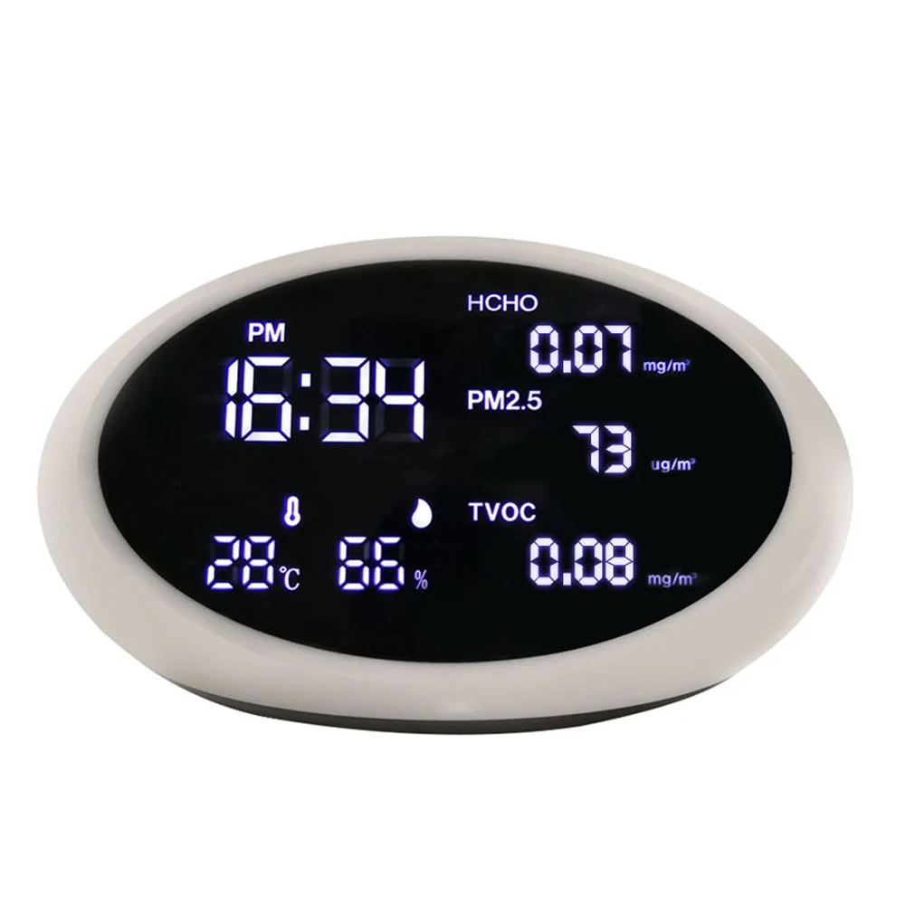 5 в 1 детектор формальдегида пыли Pm2.5 Hcho Tvoc Temp Hum Five in one Версия Usb зарядка звуковой