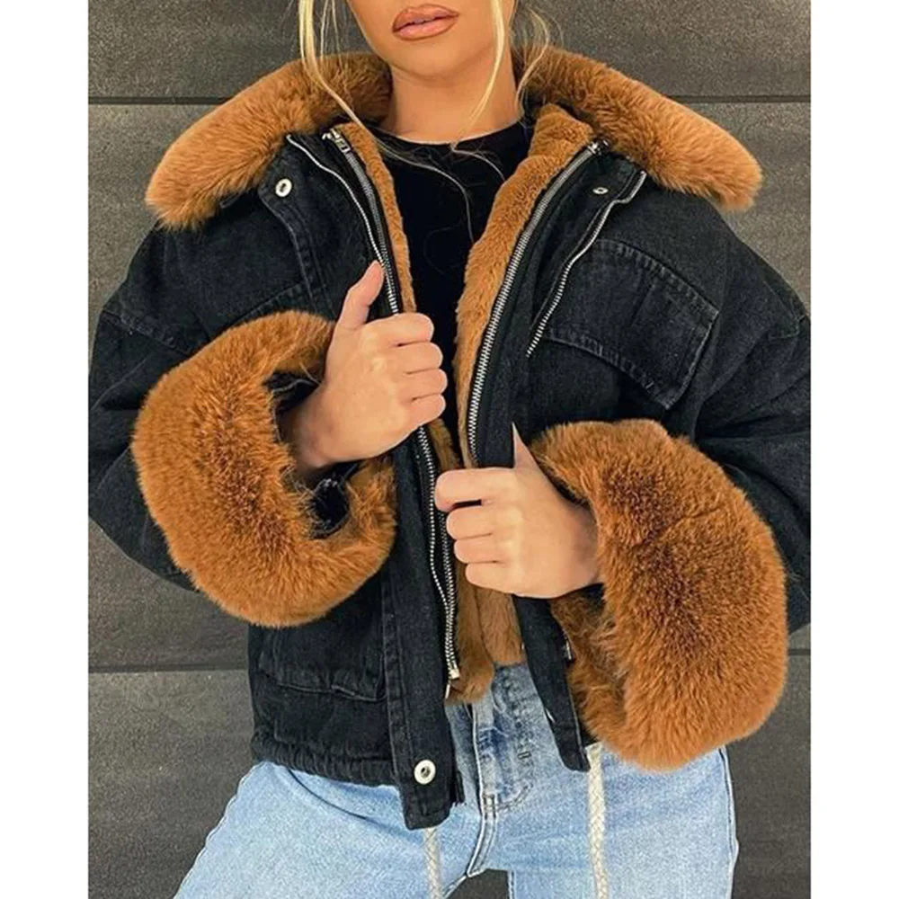 Женская куртка из искусственного меха в стиле пэчворк, модная повседневная однотонная куртка с длинным рукавом, на молнии, с лацканами, своб...
Женская куртка из искусственного меха в стиле пэчворк, модная повседневная однотонная куртка с длинным рукавом, на молнии, с лацканами, своб...