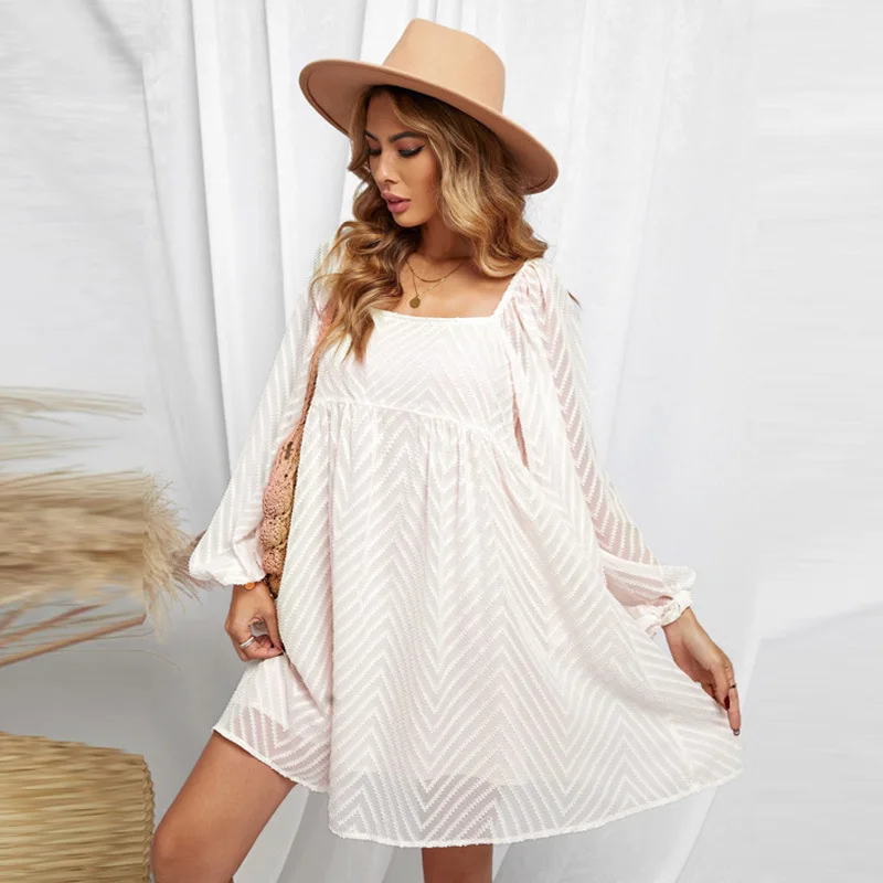 Autumn Dress For Girls Cotton Elegant Square Collar Lantern Sleeve A-line Party Dress Women Casual Soft Kawaii Summer Dress 2021
Autumn Dress For Girls Cotton Elegant Square Collar Lantern Sleeve A-line Party Dress Women Casual Soft Kawaii Summer Dress 2021