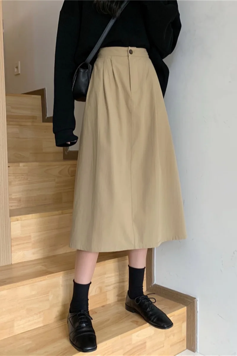 long skirts for women 2021 new Korean style high waist slim mid-length tooling A-line skirt
long skirts for women 2021 new Korean style high waist slim mid-length tooling A-line skirt