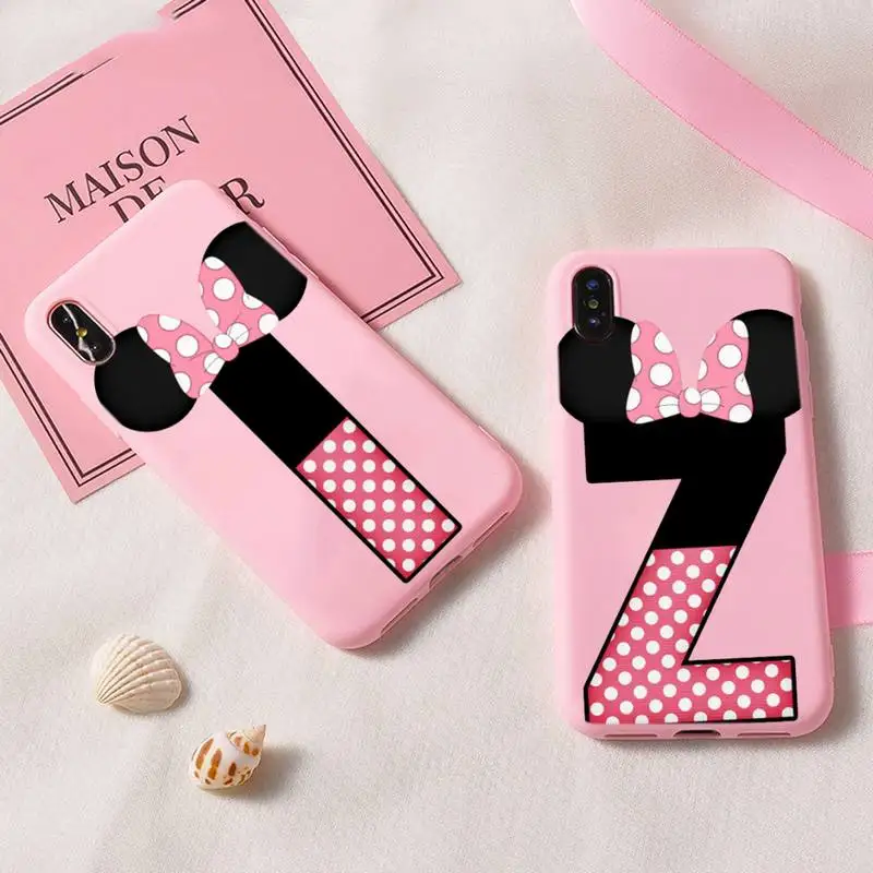 Cartoon Mouse Bow 26 Letters DIY Printing s For Iphone 6 6s 7 8 Plus XR X XS XSmax 11 12 Pro Mini Max Candy Pink Silicone Cover
Cartoon Mouse Bow 26 Letters DIY Printing s For Iphone 6 6s 7 8 Plus XR X XS XSmax 11 12 Pro Mini Max Candy Pink Silicone Cover