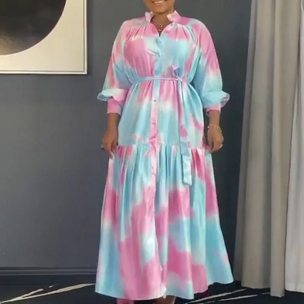 African Women's Dress Rayon Digital Printing 2021 Summer New Single-breasted Loose Casual Oversize Bandage High Waist
African Women's Dress Rayon Digital Printing 2021 Summer New Single-breasted Loose Casual Oversize Bandage High Waist