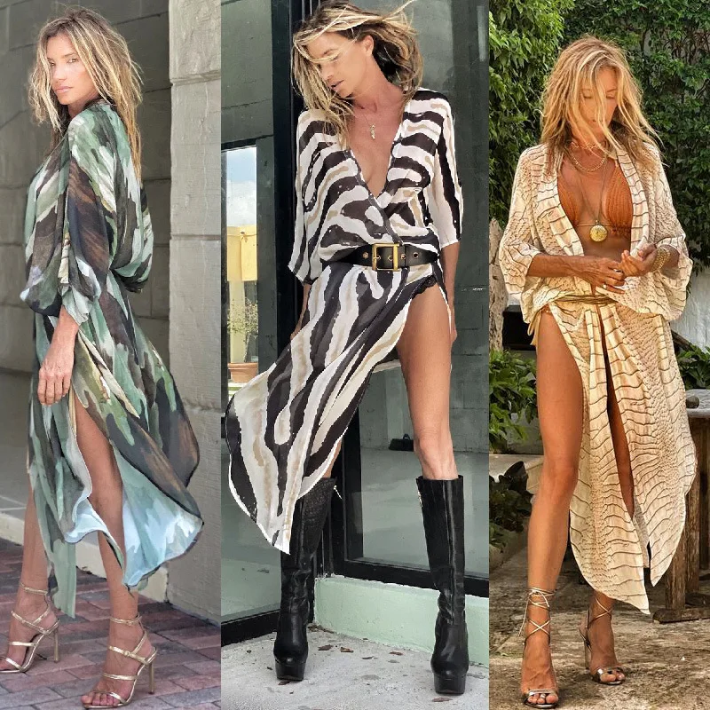 2021 Bikini Cover-ups в богемном стиле с принтом длинный кардиган размера плюс Шифоновая туника для женщин Праздничная пляжная одежда Сексуальные Ку...
2021 Bikini Cover-ups в богемном стиле с принтом длинный кардиган размера плюс Шифоновая туника для женщин Праздничная пляжная одежда Сексуальные Ку...