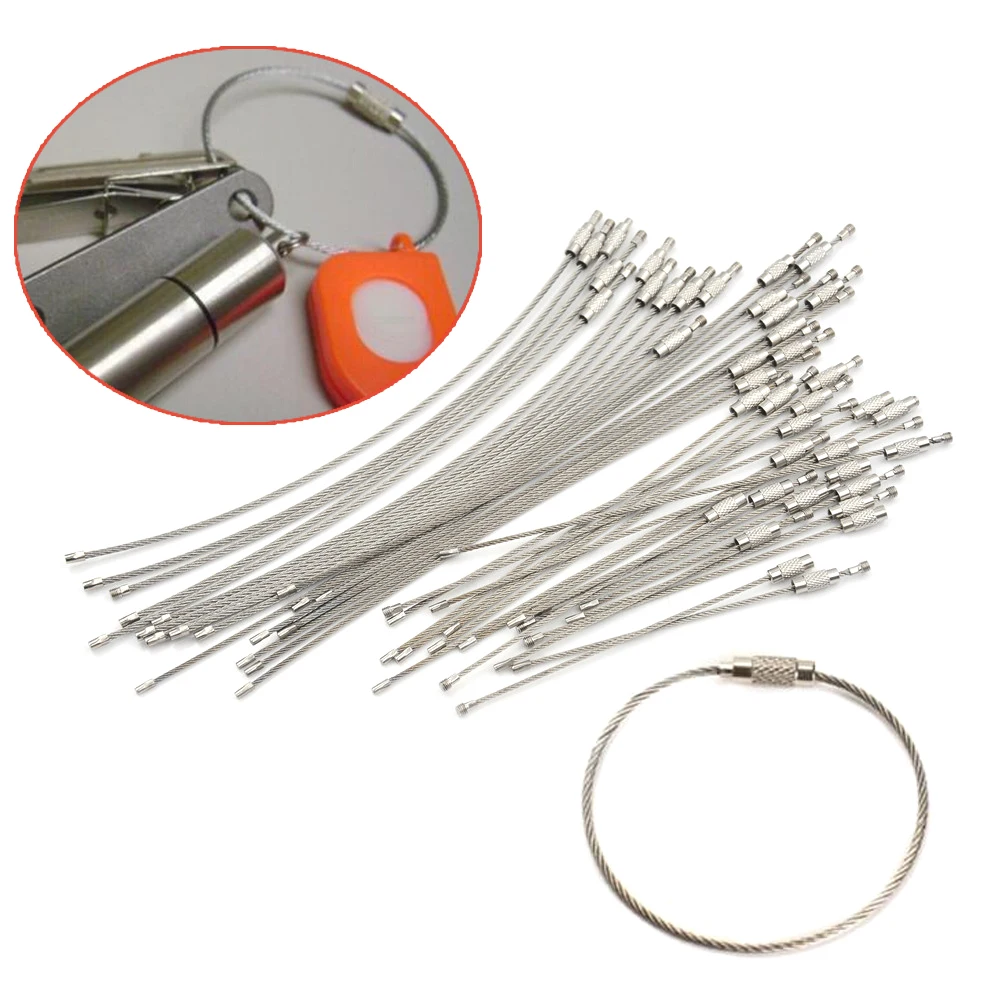 10Pcs Wire Rope Key Chain Stainless Steel Wire Keychain Carabiner Cable Key Ring Outdoor Hiking
10Pcs Wire Rope Key Chain Stainless Steel Wire Keychain Carabiner Cable Key Ring Outdoor Hiking