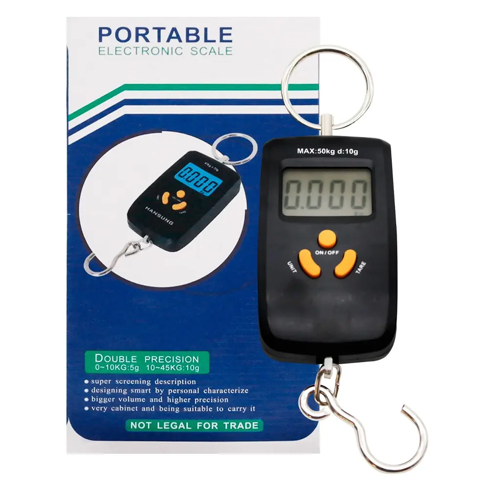 электронные ВЕСЫ для багажа и кухни Безмен до 45 кг Portable electronic Scale +2 батареи Черный