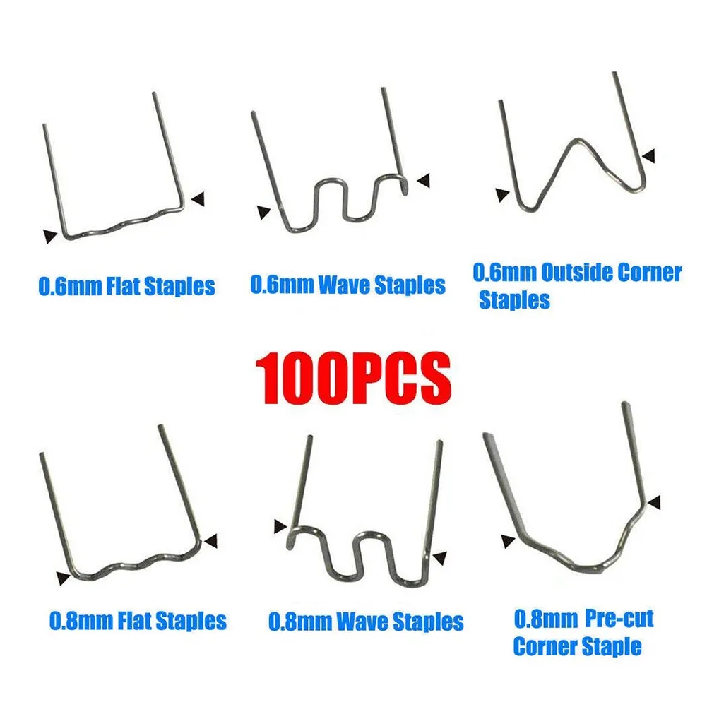 100PCS Automotive Plastic Repair Welding Nail Standard Pre Cut Wave Staples Bumper Bodywork Repairs Machine Welding Hot Stapler
100PCS Automotive Plastic Repair Welding Nail Standard Pre Cut Wave Staples Bumper Bodywork Repairs Machine Welding Hot Stapler