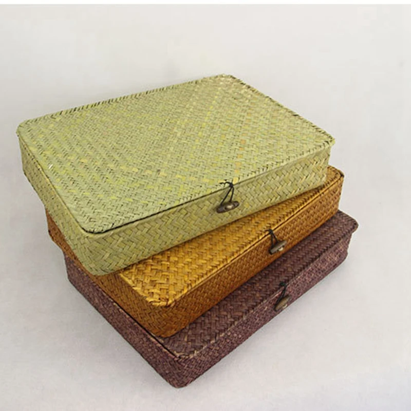 Rattan Storage Boxes Handmade Storage Container Jewelry Box Cosmetic Organizer with Lid Seagrass Case
Rattan Storage Boxes Handmade Storage Container Jewelry Box Cosmetic Organizer with Lid Seagrass Case