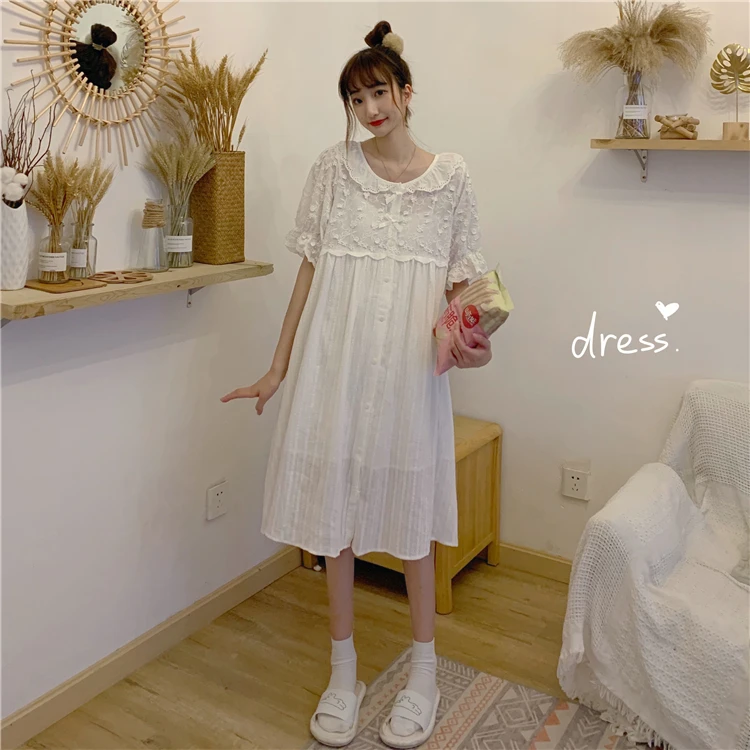 Harajpee Women Pajama 2021 Summer Japanese Sweet Temperament Loose White Age-Reducing Bowknot Short-Sleeved Home Wear Suits
Harajpee Women Pajama 2021 Summer Japanese Sweet Temperament Loose White Age-Reducing Bowknot Short-Sleeved Home Wear Suits