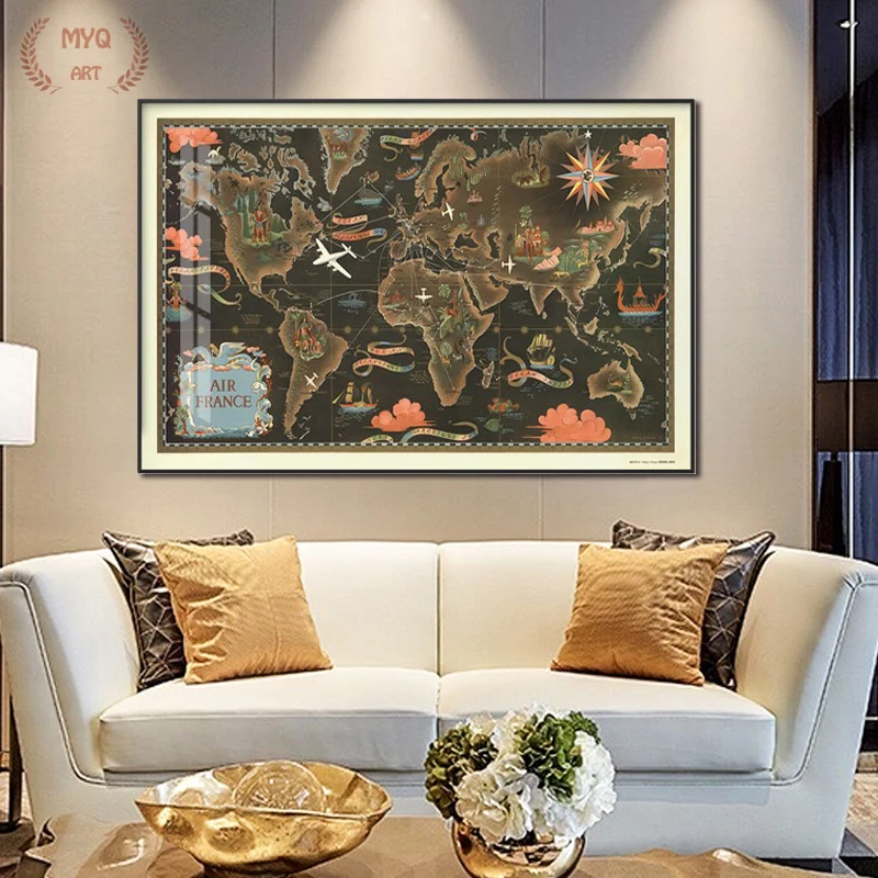 Vintage A Map Of The World Retro Old Pictures Canvas Paintings For Living Room Prints Home Wall Decoration Posters No Frame
Vintage A Map Of The World Retro Old Pictures Canvas Paintings For Living Room Prints Home Wall Decoration Posters No Frame