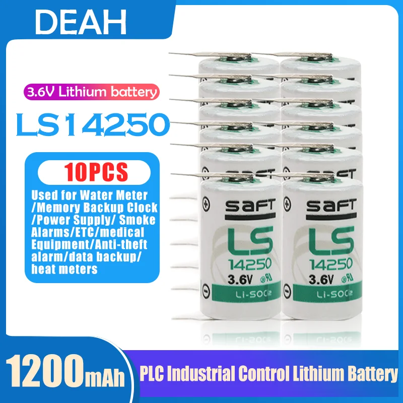 10 шт./Лот Новый оригинальный SAFT LS 14250 LS14250 3 6 V 1/2 AA 1/2AA Первичная батарея PLC литиевая