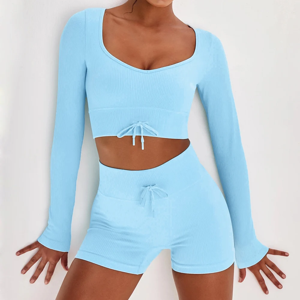 Seamless Yoga Set Women Sports Shirts High Waist Shorts Gym Set Fitness for Women Workout Clothes Crop Top 2 Piece Outfit Femme
Seamless Yoga Set Women Sports Shirts High Waist Shorts Gym Set Fitness for Women Workout Clothes Crop Top 2 Piece Outfit Femme