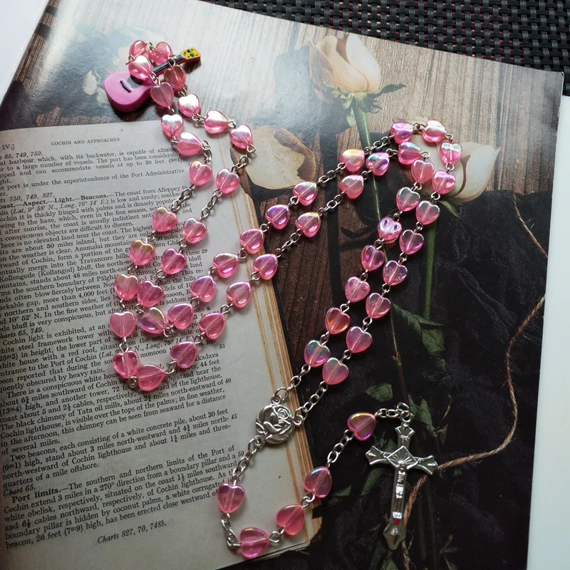 Pink Love Catholic Rosary Of Christ Jesus Crucifix Necklace Religious Madonna Pendant Necklace
Pink Love Catholic Rosary Of Christ Jesus Crucifix Necklace Religious Madonna Pendant Necklace